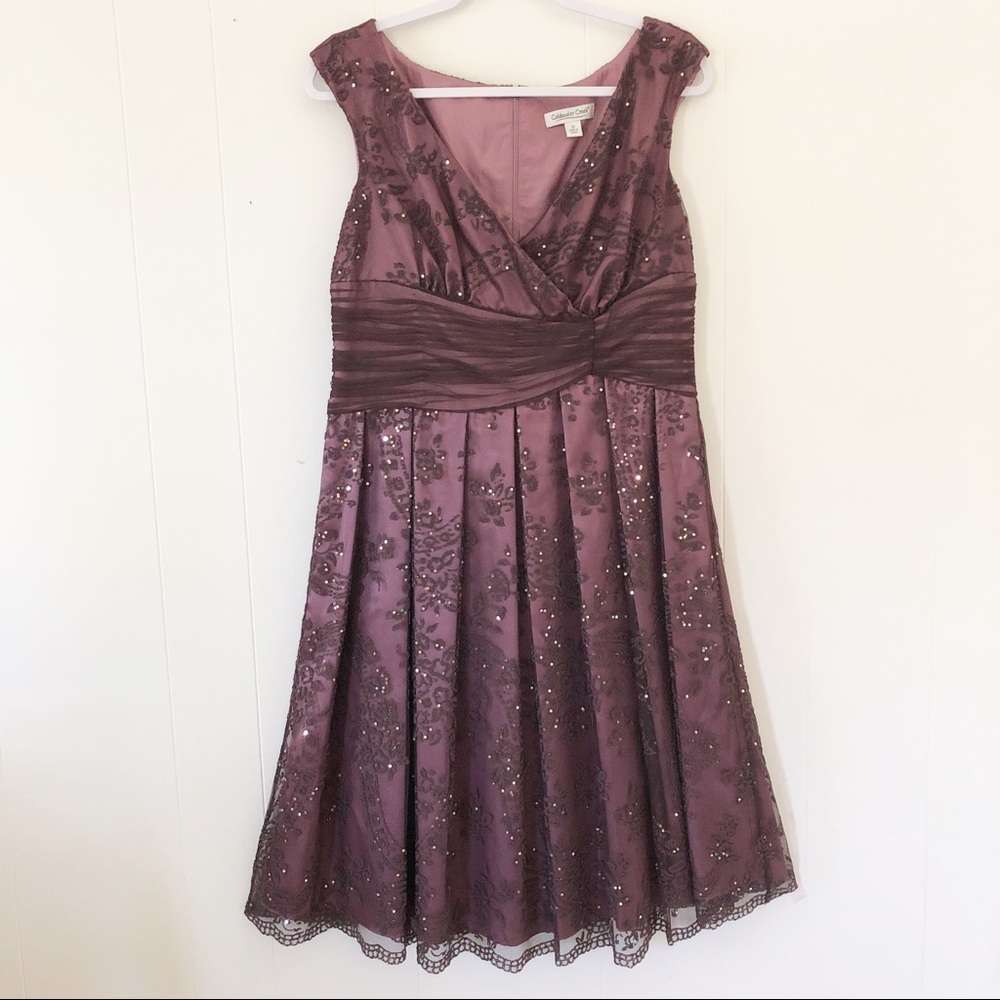 Coldwater Creek Sequined Lace Cocktail Dress